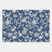 Silver Floral Vine op marineblauw huwelijk Inpakpapier Vel (Voorkant 2)