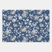 Silver Floral Vine op marineblauw huwelijk Inpakpapier Vel (Voorkant)