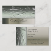 Silver Floral Visitekaartje (Voorkant / Achterkant)