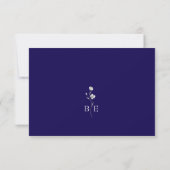 Silver Floral Wedding RSVP Kaart (Achterkant)