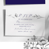 Silver Floral Wedding RSVP Kaart