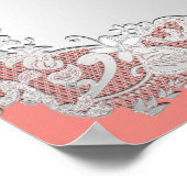 Silver Floral Wedding Seating Chart 24x36 Poster (Hoek)