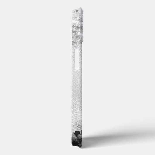 Silver florals elegant monogram Case-Mate iPhone case (Achterkant / Rechts)