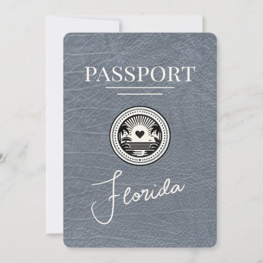 Silver Florida Passport Bewaar de datum Save The Date (Voorkant)