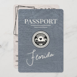 Silver Florida Passport Bewaar de datum Save The Date