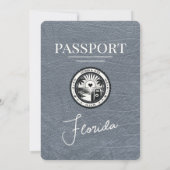 Silver Florida Passport Uitnodiging voor de bruilo (Achterkant)