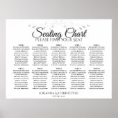 Silver Flourish 10 Table Wedding Seating Chart Poster (Voorkant)