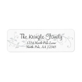 Silver Flourish Adres Etiket
