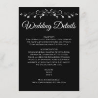 Silver Flourish Elegant Black Wedding Details