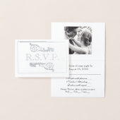 Silver Flourish Gray RSVP Folie Kaart (Display)