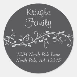 Silver Flourish Name Address Sticker