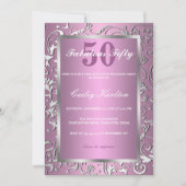 Silver Flourish  Pattern roze Fabulous 50 Kaart (Voorkant)