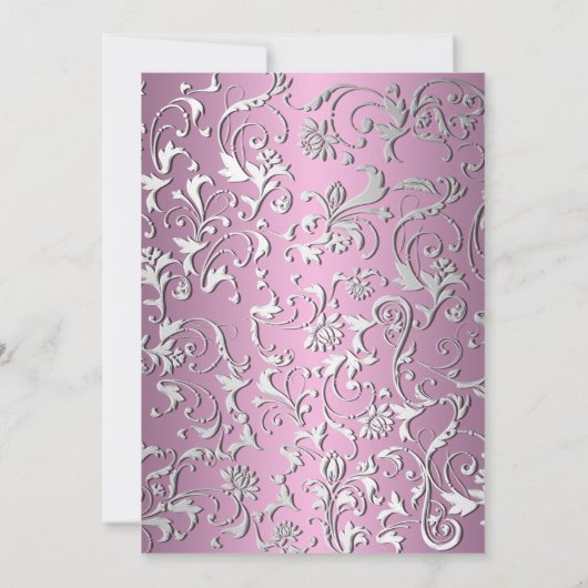 Silver Flourish  Pattern roze Fabulous 50 Kaart (Achterkant)