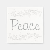 Silver Flourish Peace Kerstparty Servet (Voorkant)
