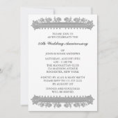 Silver Flower 25th Wedding Aninal Kaart (Voorkant)