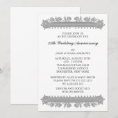 Silver Flower 25th Wedding Aninal Kaart (Voorkant / Achterkant)