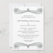 Silver Flower Scroll 25th Silver Jubileum Party Kaart (Voorkant)