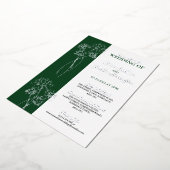 Silver Flowers Green Photo Wedding Folie Invitatio Folie Uitnodiging (Gedraaid)