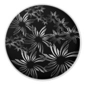 Silver Flowers Keramische Knop (Voorkant)