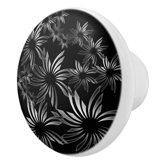 Silver Flowers Keramische Knop (Rechts)
