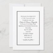 Silver Flowers On Black Wedding Vow Renewal  Kaart (Achterkant)