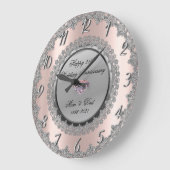 Silver Flowers Roos Gold 25th Wedding Jubileum Grote Klok (Hoek)