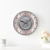 Silver Flowers Roos Gold 25th Wedding Jubileum Grote Klok (Huis)