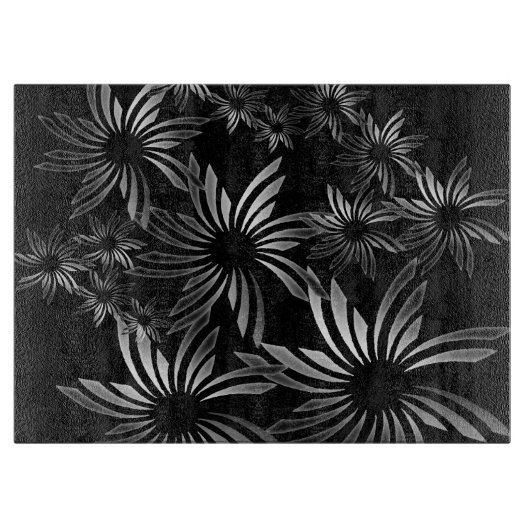 Silver Flowers Snijplank (Voorkant)