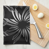 Silver Flowers Theedoek (Quarter Fold)