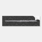 Silver Flute op Black Damask Bumpersticker (Voorkant)