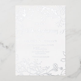 Silver Foil 25th Wedding Jubileum Folie Uitnodiging