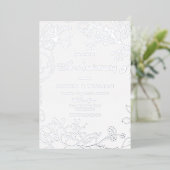 Silver Foil 25th Wedding Jubileum Folie Uitnodiging (Staand Voorkant)