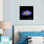 Silver Foil Accent Blue Water Lily Print Poster (Insitu (Slaapkamer))