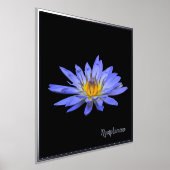 Silver Foil Accent Blue Water Lily Print Poster (Laagn)