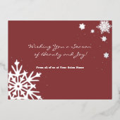 Silver Foil Accents Snowflakes Holiday Kaart (Voorkant)