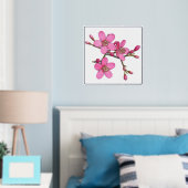 Silver Foil ACT Pink Spring Blossom Poster (Insitu (Slaapkamer))