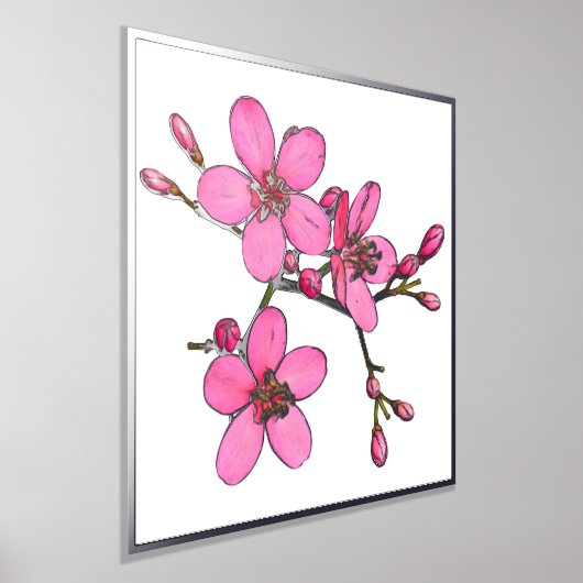 Silver Foil ACT Pink Spring Blossom Poster (Laagn)
