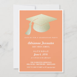 Silver Foil Afstuderen Pet Koral Graduation Party Kaart