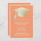 Silver Foil Afstuderen Pet Koral Graduation Party Kaart (Voorkant / Achterkant)