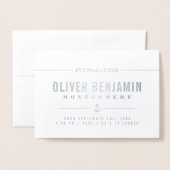 Silver Foil Anchor - Introductie van Baby - Dank u Folie Kaarten (Voorkant met envelop)