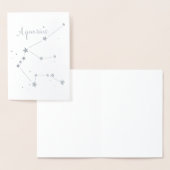 Silver Foil Aquarius Zodiac Constellation Folie Kaarten (Display)