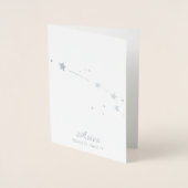 Silver Foil ARIES Zodiac Sign Constellation Folie Kaarten (Voorkant)