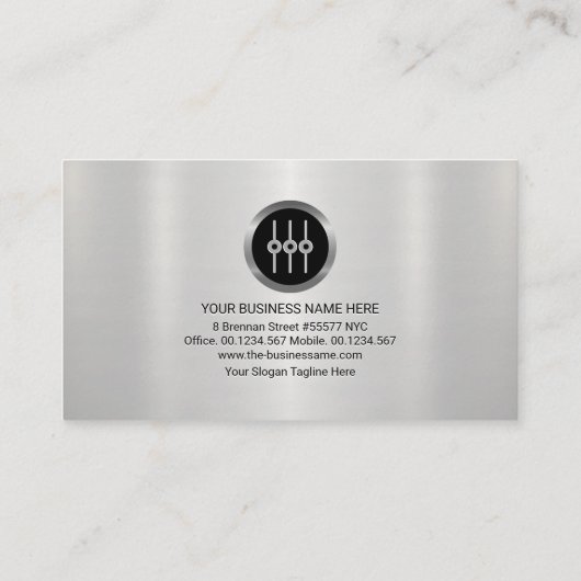 Silver Foil Audio Display reliëf letters DJ Visitekaartje (Achterkant)