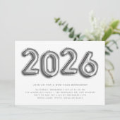 Silver Foil Balloons Nieuwjaarsfeest II Kaart (Staand voorkant)