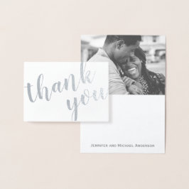 Silver Foil Bedankt met foto en naam Folie Kaarten