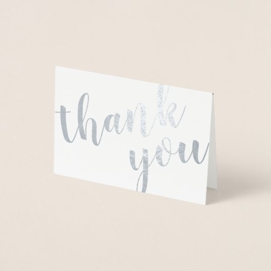 Silver Foil Bedankt met foto en naam Folie Kaarten (Voorkant)