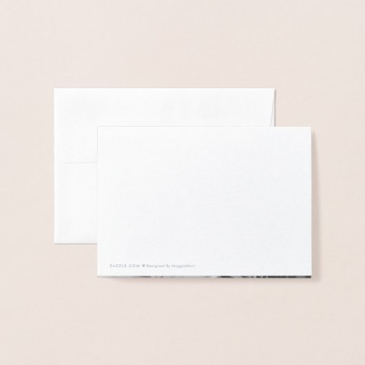 Silver Foil Bedankt met foto en naam Folie Kaarten (Met envelop)