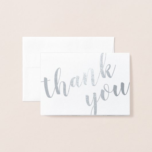 Silver Foil Bedankt met foto en naam Folie Kaarten (Voorkant met envelop)