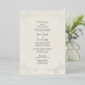 Silver Foil Beige Two Venue Beide ouders bruiloft  Folie Uitnodiging (Staand Voorkant)