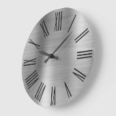 Silver Foil Black Roman Numers Grote Klok (Hoek)